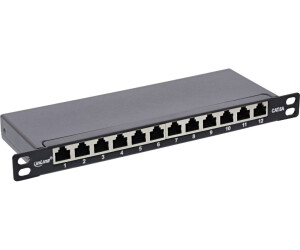 InLine Panneau de brassage Cat.6A 12 ports 10" 0,5U noir (76819S)