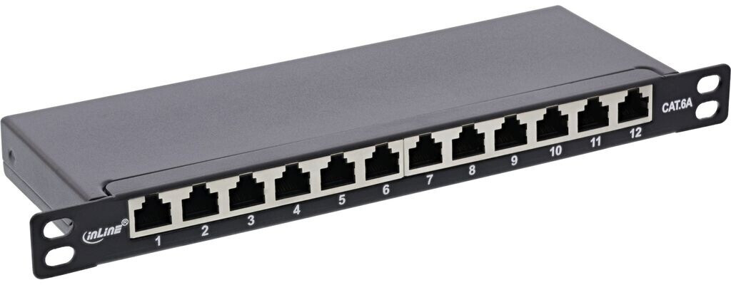 InLine Panneau de brassage Cat.6A 12 ports 10" 0,5U noir (76819S)