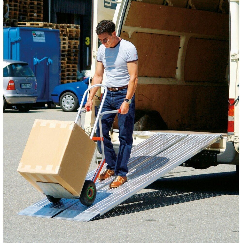 ALTEC Guía de carga de aluminio, superficie de rodadura perforada, 200 x 2000 mm, capacidad de carga 275 kg (081.01.009)