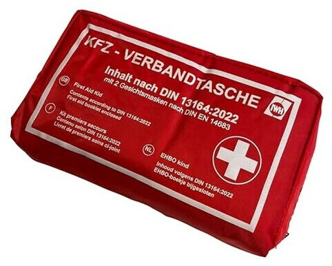 IWH First Aid Kit for Car DIN13164:2022 red (023511)