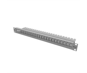 EasyLAN fixLink Panel 19" 24 Port Keystone 1HE RAL 7035 Grau (CKVPL0101E)