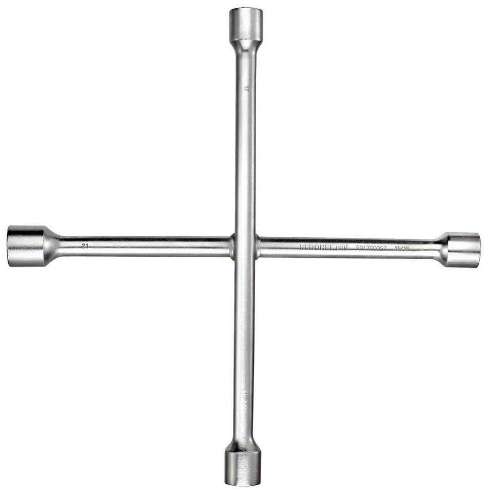 Gedore Wheel Cross Wrench for Cars, SW 17 x 19 x 21 mm x 11/16" (R01700057)