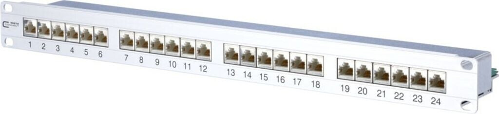 Metz Connect Panneau de Brassage E-DAT Cat6a 24 Ports 1U Aluminium (130855C-E-90)