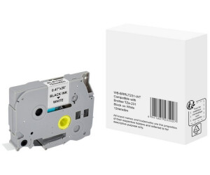 Neutral Label Tape Black on White 12 mm x 8 m (5BRT231-WT)