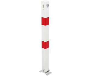 Alberts Barrier Post Klappy 70x70 mm with Profile Cylinder Lock for Mounting foldable white/red (780609)