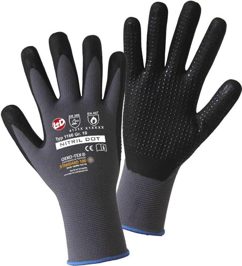 Jungheinrich Nitril Dot Fine Knitted Glove grey/black (1166-11)
