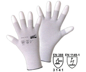 Leipold-Doehle ESD TIP Nylon/Carbon-PU Fine Knit Gloves white (1170-10)