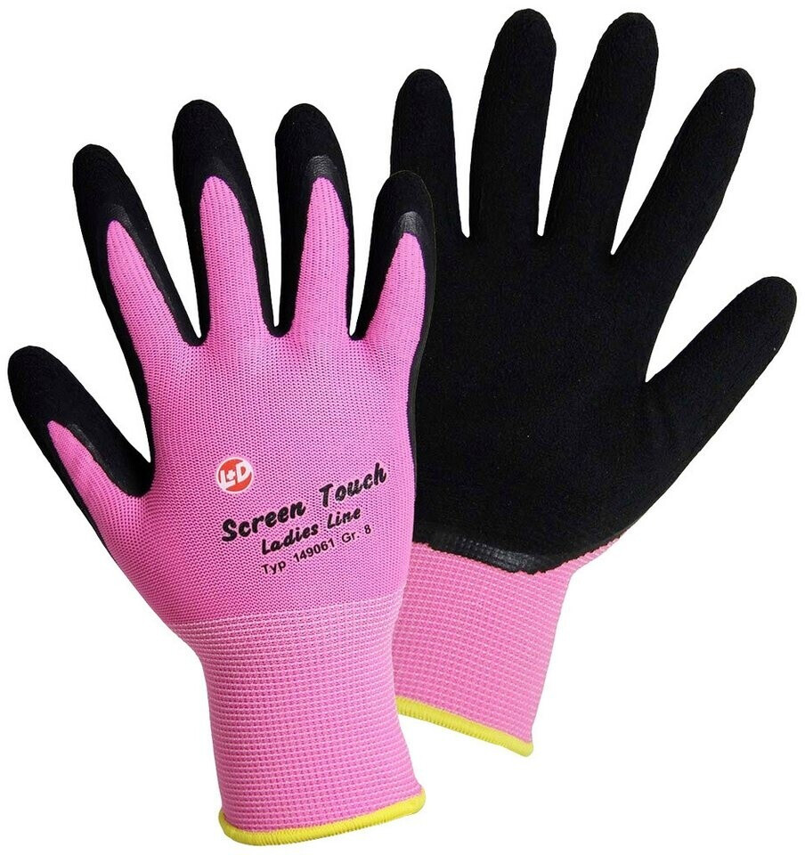 Leipold-Doehle SCREEN TOUCH Latex Fine Knit Gloves pink/black (149061-7)