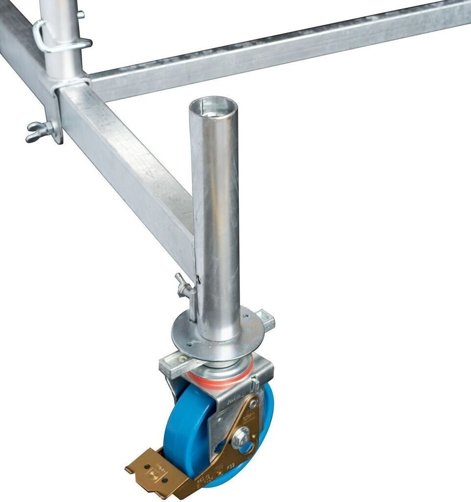 Krause Rueda giratoria ajustable en altura Ø 150 mm aluminio para plataforma de trabajo (914118)