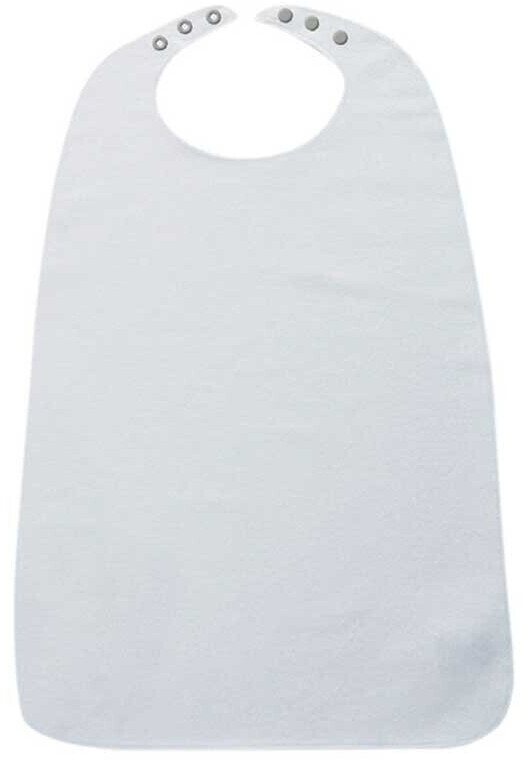 Suprima Terry Cloth Dining Bib with Snap Fastener white 90 x 45 cm (5058-001-092)