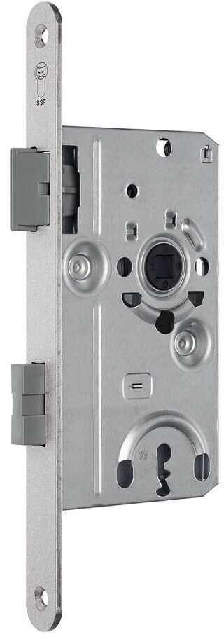 SSF Door mortise lock BAD20/55/78/8mm DIN left silver rounded Class 1 (V1001 81/101G)