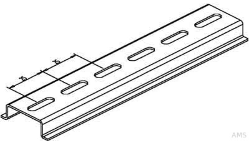 Niedax Support rail, hat profile, perforated, galvanized (2935/2GL)