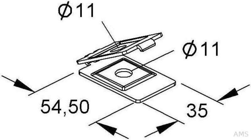 Niedax Wire Mesh Tray Mounting Clip Stainless Steel (GRWGK 10 E3)
