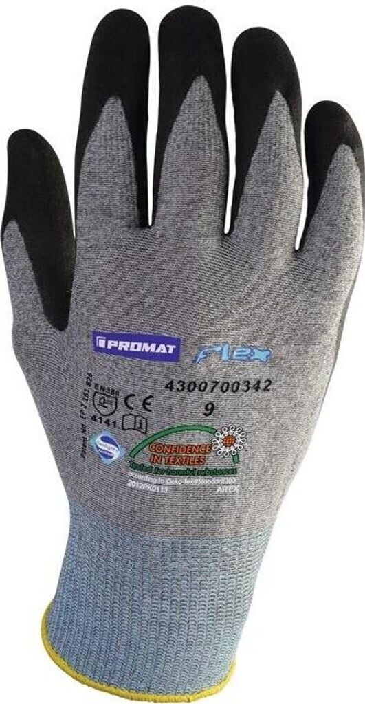 Promat Gloves FlexN grey/black (4000371028)