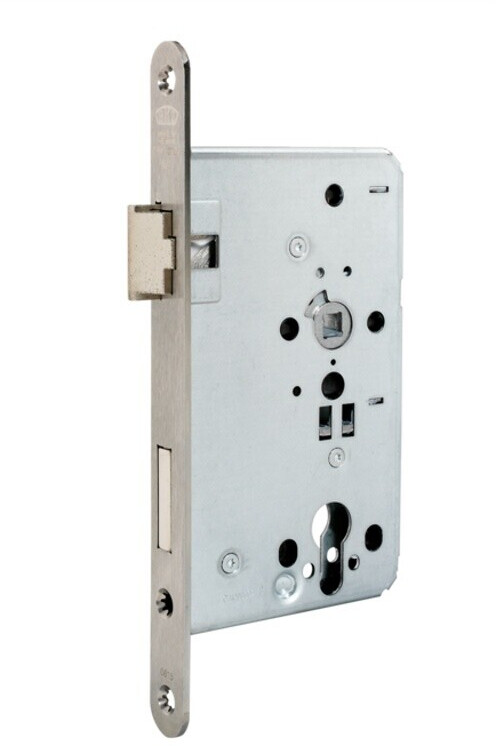 BKS Mortise Lock 0515 PZ-80 mm rounded DIN right 20 mm stainless steel (B-05150-65-R-8)
