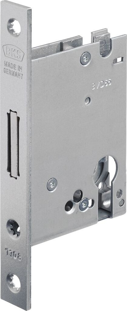 BKS Mortise Bolt Lock 1308 PZ20/55mm Silver Edged Forend (B 1308 0197)