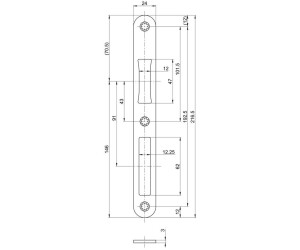 BKS Flat Strike Plate B-9000 for Main Locks, round, Stainless Steel (B-90000-05-0-8)