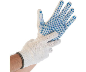 Hygostar Cotton-Polyester Knitted Gloves STRUCTA I white with PVC dots (33846)