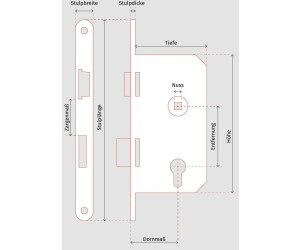 Wilka Anti-Panic Mortise Lock Tubular Frame 6667 Function E DIN Reversible 40 mm Backset (6667.000023)