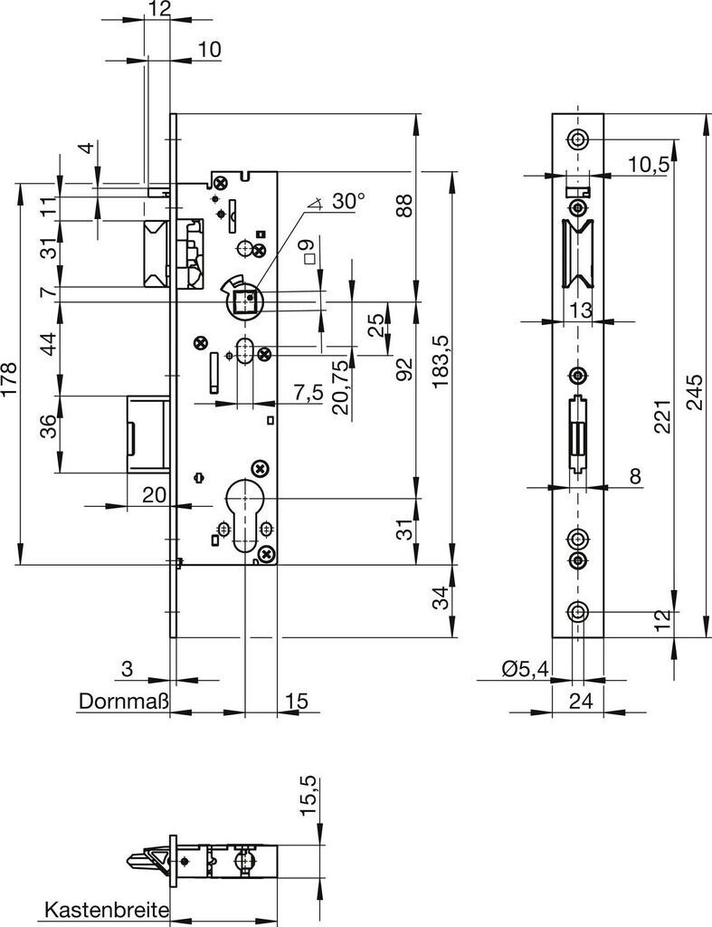 Wilka Self-locking Anti-Panic Mortise Lock 7667 (7667.000003)