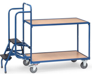 Fetra Order picking trolley with 2 shelves and steps (2105)