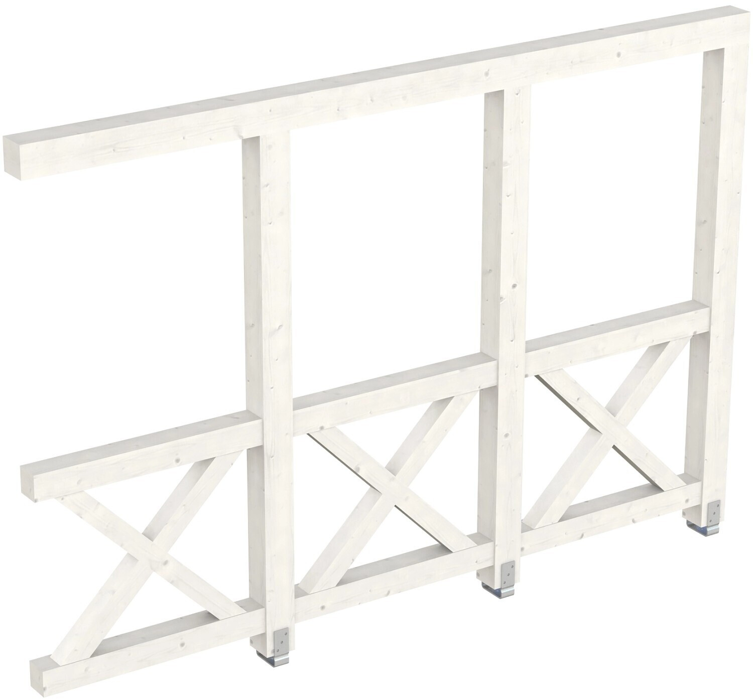 Skan Holz Andreaskreuz-Seitenwand für Terrassenüberdachung weiß (209873-11)