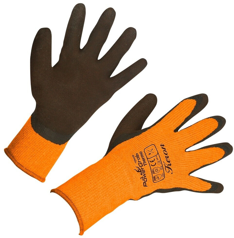 Kerbl PowerGrab Thermo winter gloves orange latex with acrylic lining (297384)