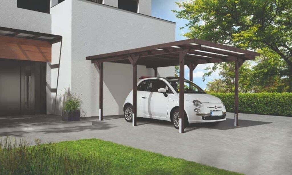 Alpholz Carport Föhr Anthracite glazed with Trapezoidal Sheet (60175401)
