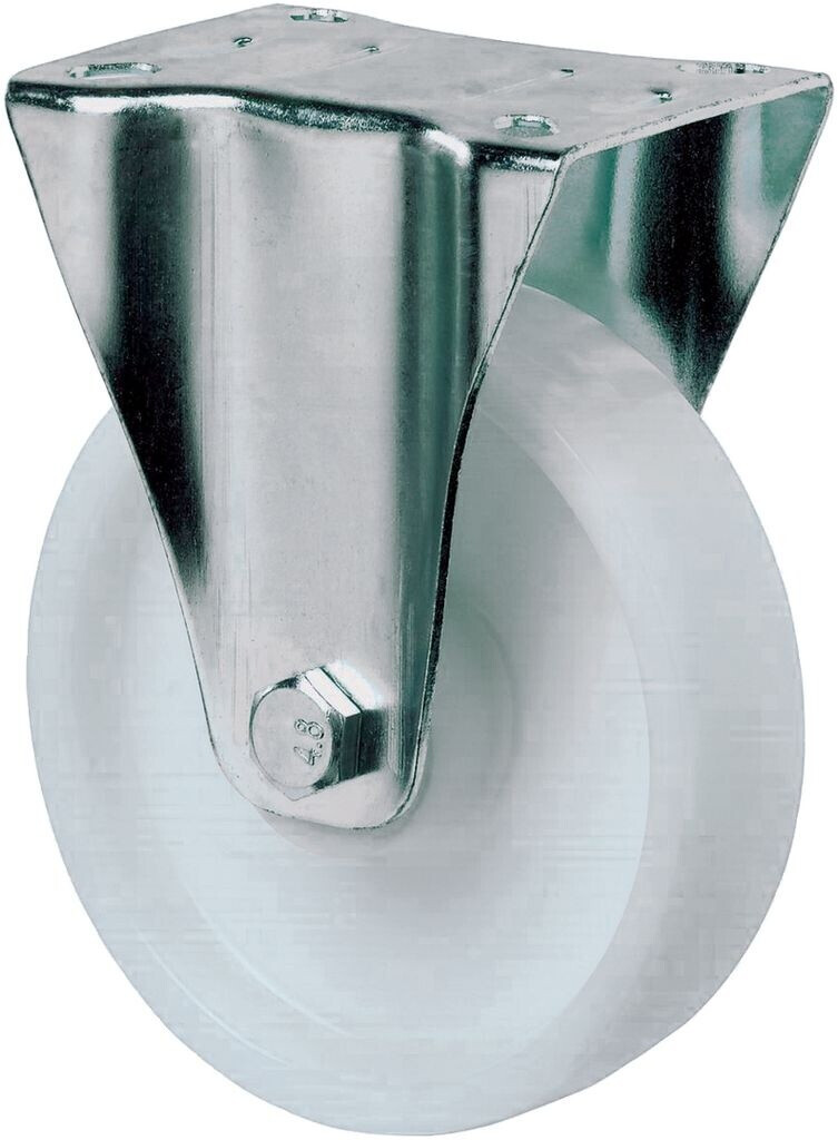 BS Rollen Fixed Castor White Plastic Wheel 80 mm Load Capacity 125 kg with Plate (L410.B10.080)