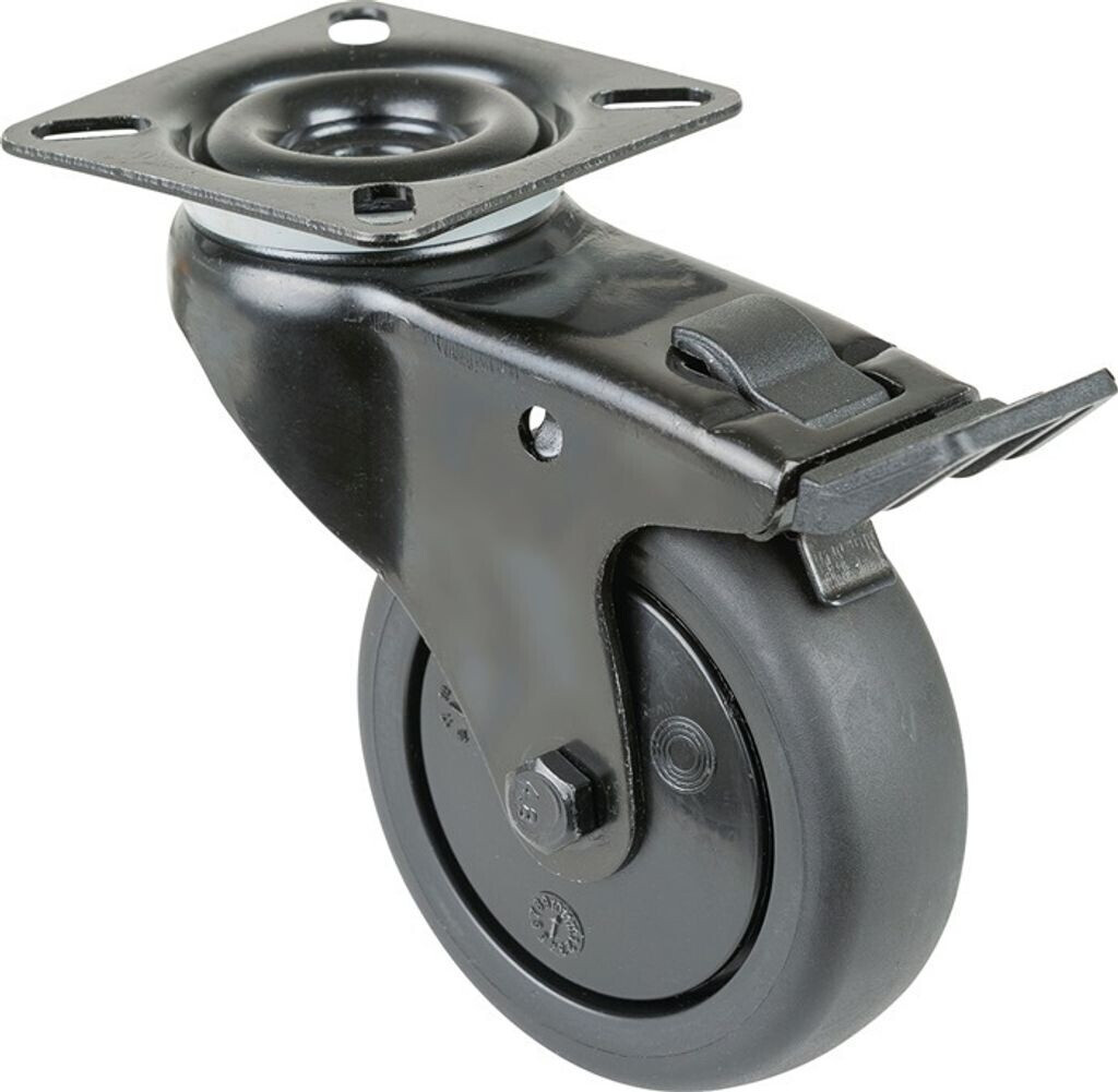 BS Rollen Swivel Castor with Total Brake Ø 75 mm black (A820.A85.075.06)