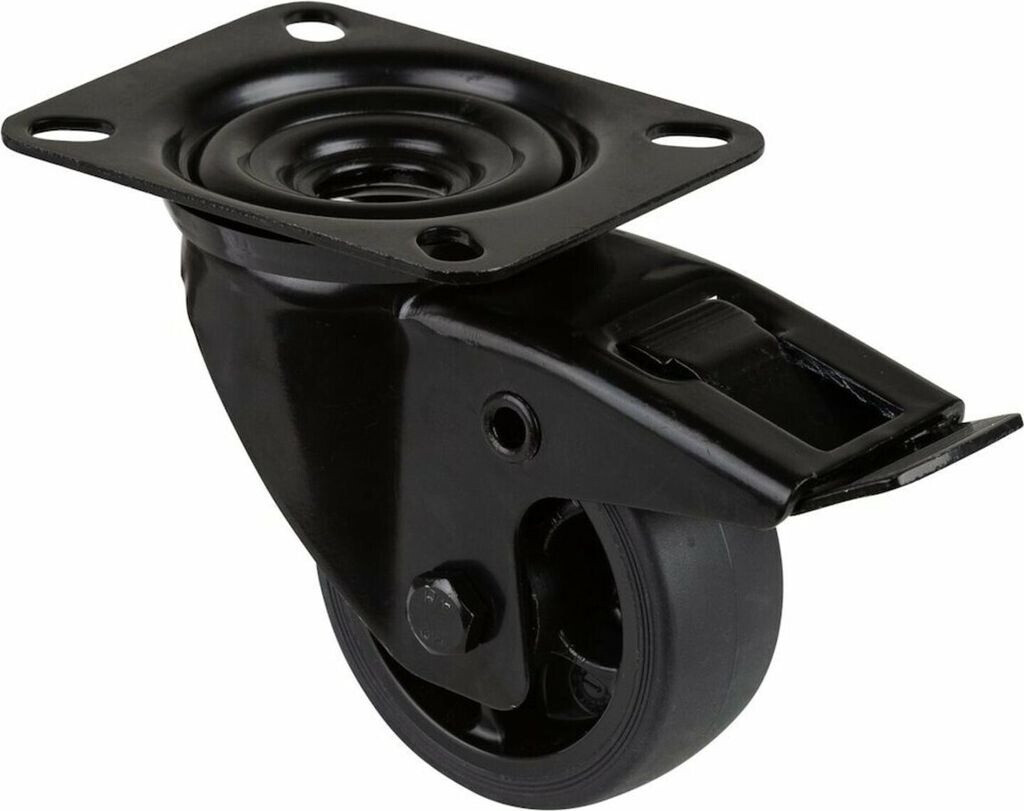 BS Rollen Swivel castor with total brake black 80 mm 100 kg (L820.B44.081.06)
