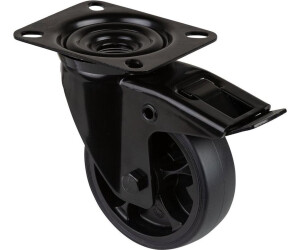 BS Rollen Swivel castor with total brake black Ø 100 mm load capacity 110 kg (L820.B44.101.06)