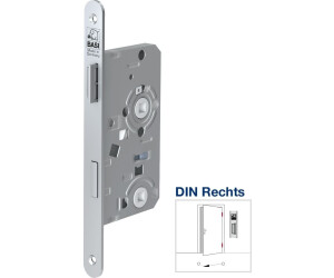 Basi Interior Door Lock Silver for Bathroom/WC Doors DIN right (9350-5518)