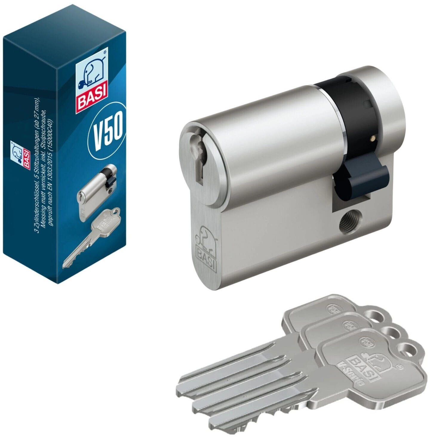 Basi Profile half cylinder V50 10/30 mm brass (V5020-0000)