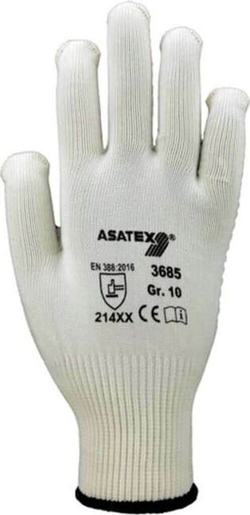 Asatex Knitted gloves red polyester/cotton with vinyl nubs (3685/10)
