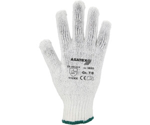 Asatex Fine knitted gloves with vinyl dots white/blue polyester/cotton (3620)