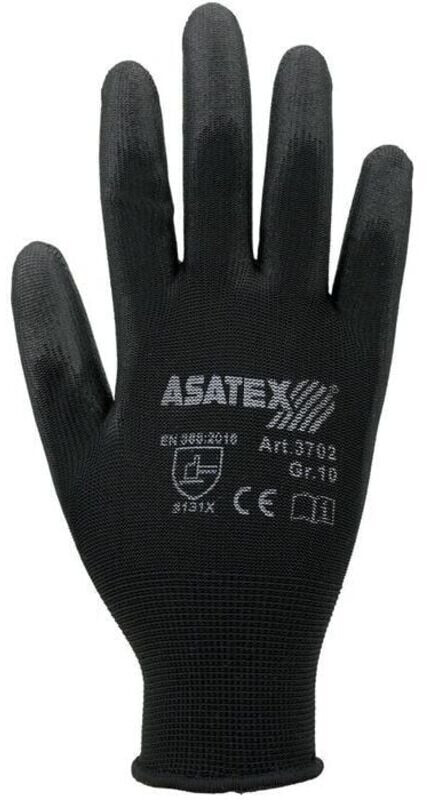 Asatex Gloves Nylon with PU black (3702/9)