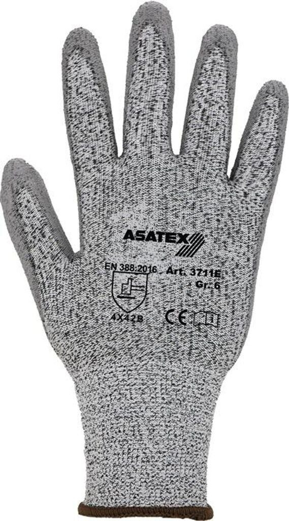 Asatex Cut Protection Gloves grey/grey HDPE with PU coating size 10 (3711E/10)