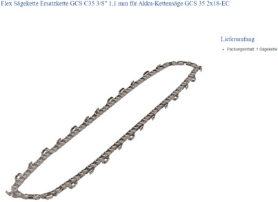 Flex-Tools Flex-Tools Chainsaw Chain GCS C35 3/8" 1.1mm (531302) - side view