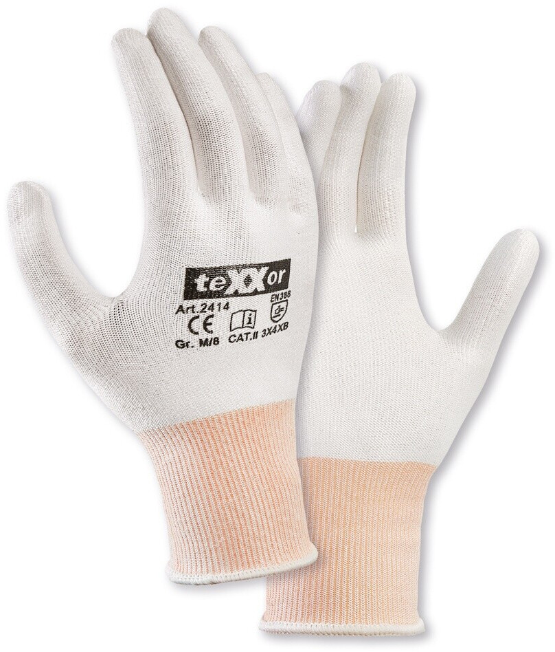teXXor Cut-resistant assembly gloves "CUT²" white (2414)
