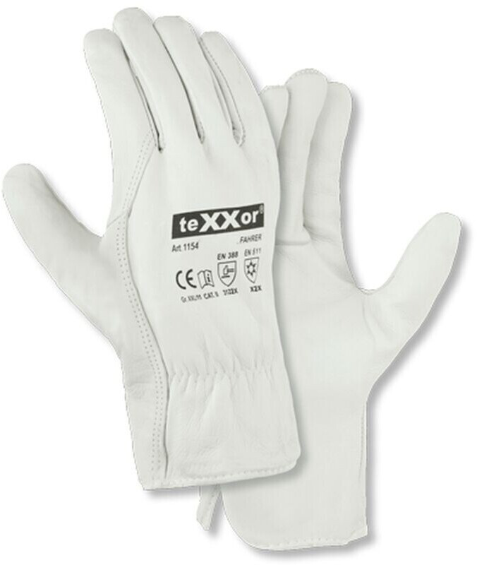 teXXor Cowhide Nappa Leather Winter Gloves FAHRER-WINTER, Natural (1154-9)