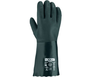 teXXor Chemical Protection Work Gloves PVC Green with Lining 35cm (2151)