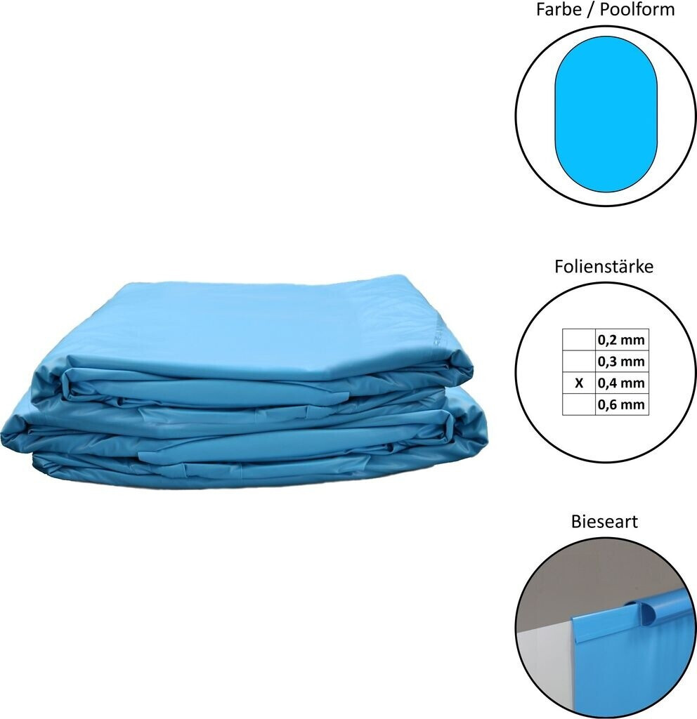 Waterman Pool liner replacement liner oval pool hanging bead blue 0.4mm