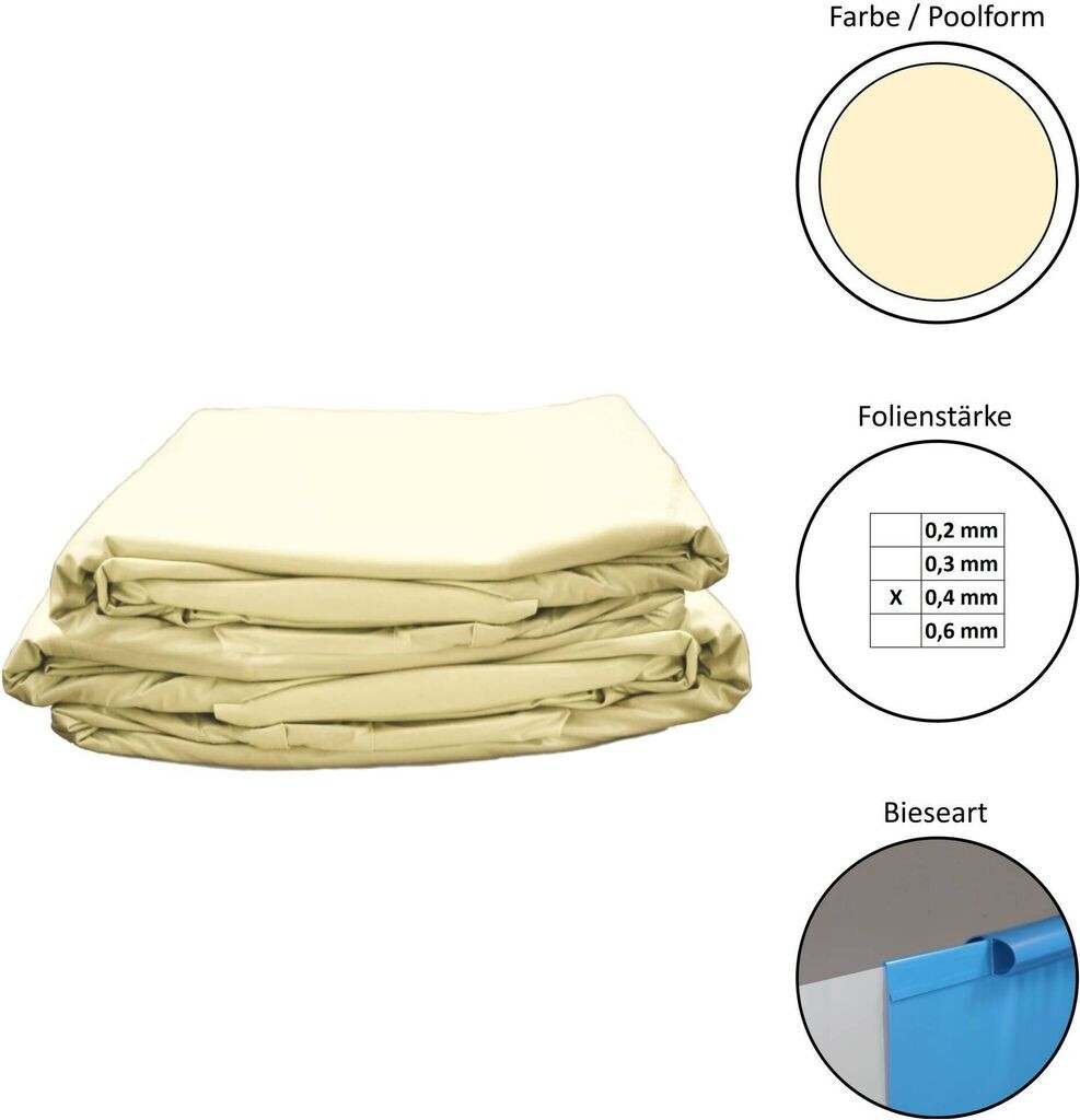 Waterman Pool liner replacement for round pools with hung bead sand-colored