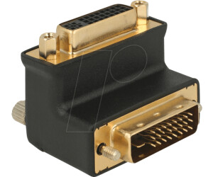 DeLock DVI Adapter 24+1 Male to 24+5 Female 90° Angled Black (65866)