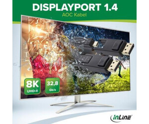 InLine DisplayPort 1.4 AOC Cable, 8K4K, removable connectors, 20m (17220O)