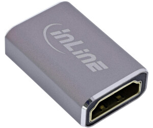 InLine Adaptador HDMI, HDMI A Hembra / Hembra, 8K UHD, Gris (17991A)