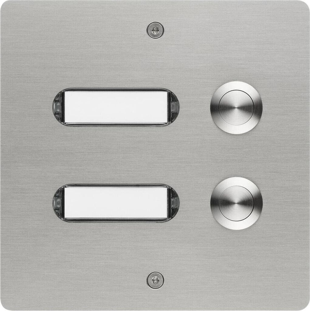 Grothe Etagenplatte ETA 502 V2A AP 2 WE Klingeltaster mit Namensschild Edelstahl (55502)