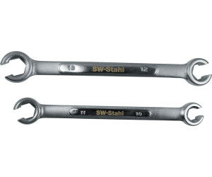 SW-Stahl Brake Line Spanner Set 2-Piece Chrome-Vanadium Steel (01450SB)