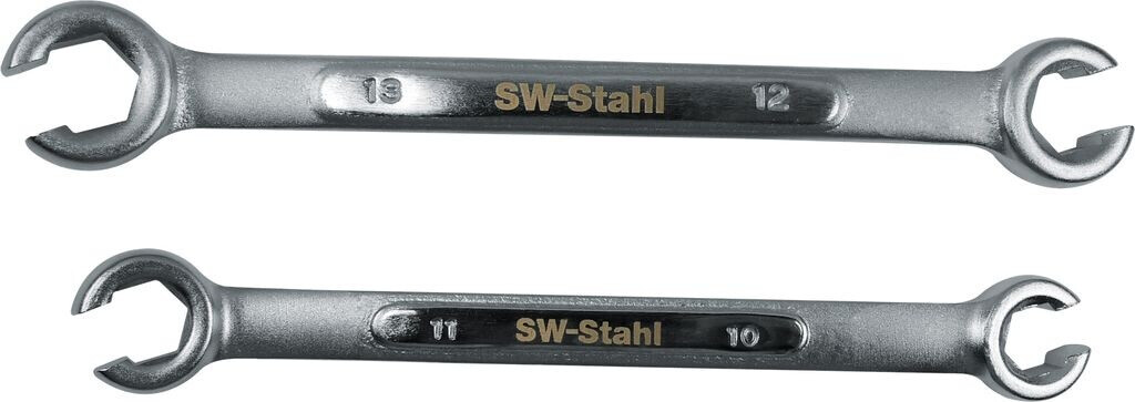 SW-Stahl Brake Line Spanner Set 2-Piece Chrome-Vanadium Steel (01450SB)